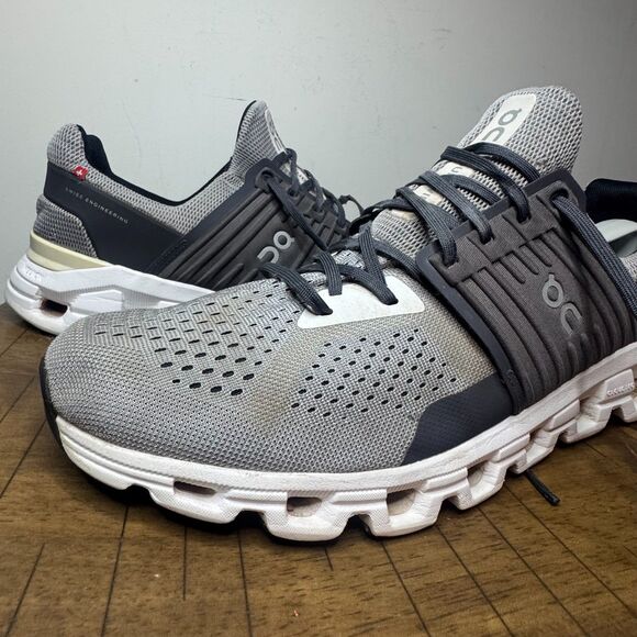 On Cloud Mens 13 Gray Black Athletic Sneakers Running Training Gym Lightweight main image 3